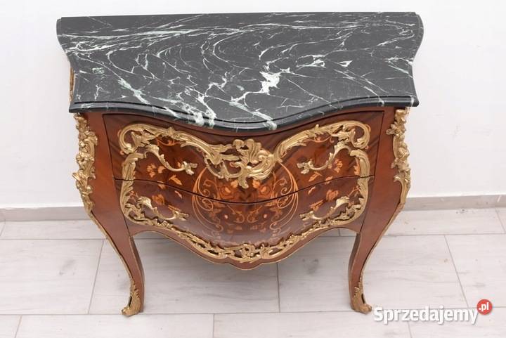 Drewniana Komoda Empire Brzuchata Złote Okucia sprzedam