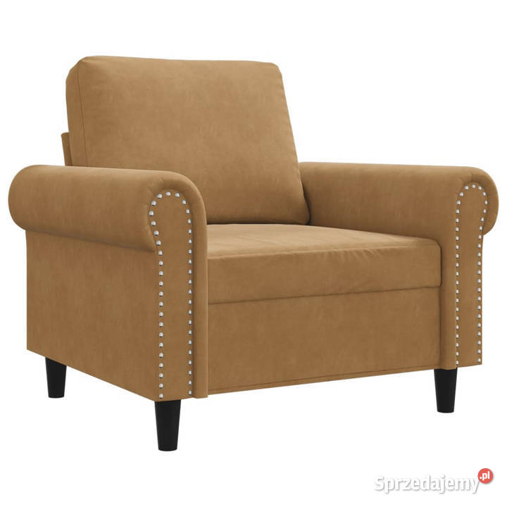Fotel brązowy 60 obity aksamitem WM359516 Warszawa sprzedam