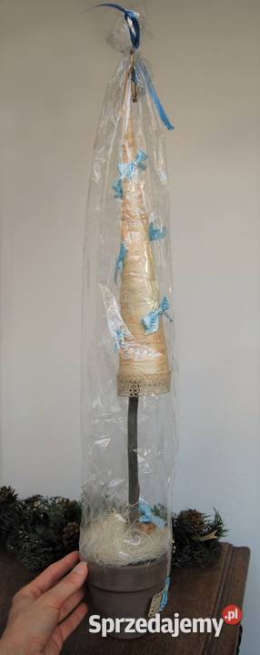 Choinka w doniczce kokardki ozdoba świąteczna 65 Lublin sprzedam