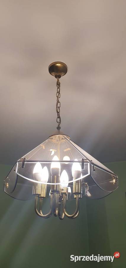 Żyrandol lampa sufitowa z dymionego szkła odcienie brązowego łódzkie Łódź sprzedam