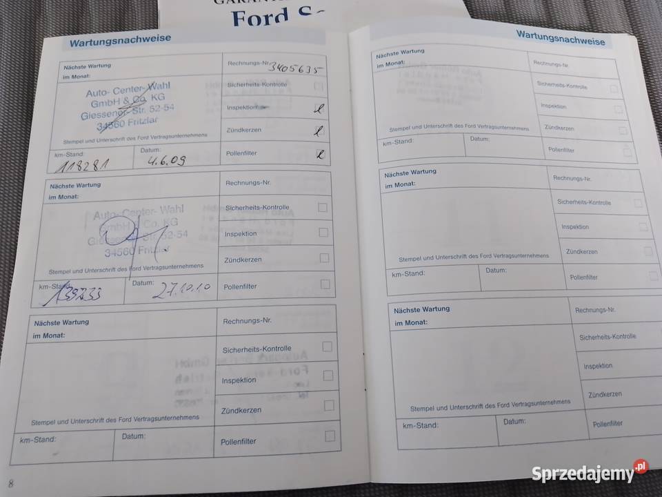 Ford Focus 2000r Książka Gwarancyjna Serwisowa Łódź