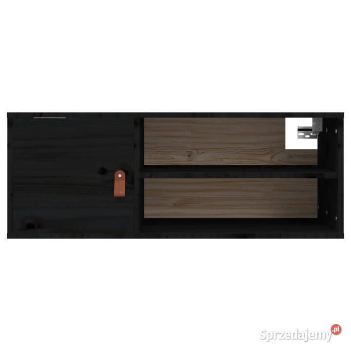 Szafka ścienna czarna 80x30x30 lite drewno Warszawa