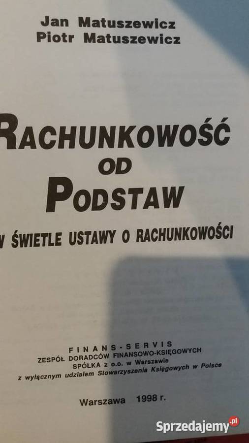 rachunkowość podstaw księgowość podręczniki Warszawa