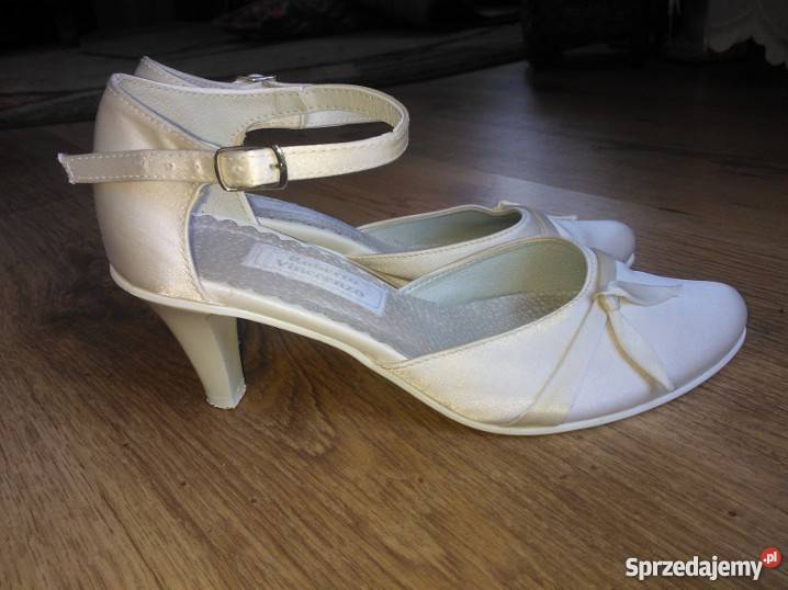Buty ślubne kolor ecru śmietankowy 37 Damska