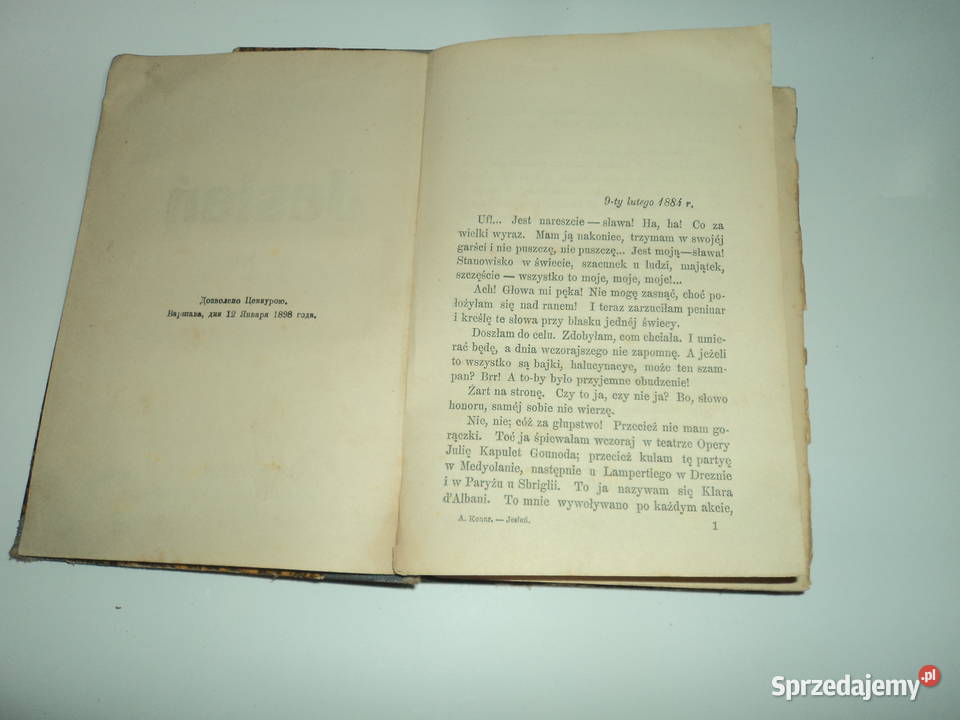 Powieść Jesień Alfreda Konara z 1898 roku