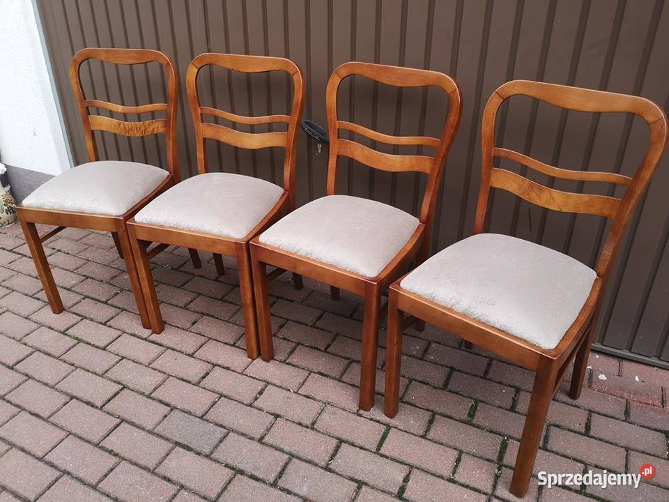 Krzesła ARTDECO Stare Antyk Komplet 4 Sztuki Meble wielkopolskie Swarzędz