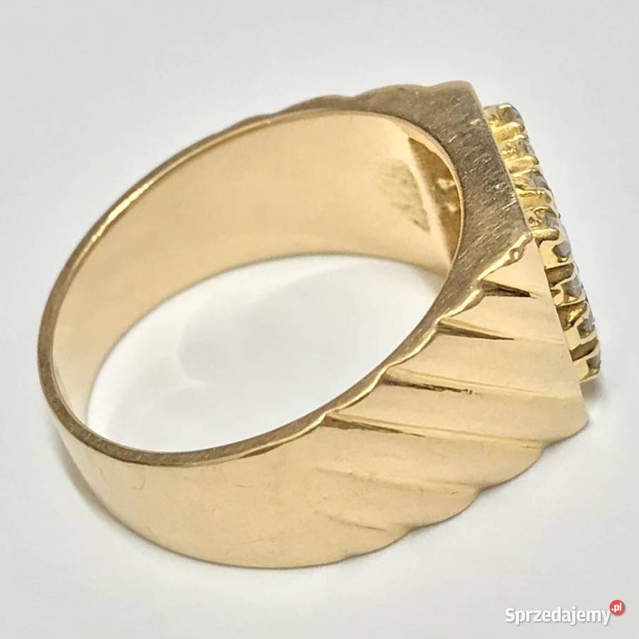 Złoty PIERŚCIONEK 900 22K DIAMENTY 056ct cud r14 Warszawa