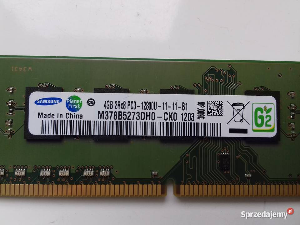 Samsung DDR3 4GB 1600MHz PC3 12800U DIMM używana kujawsko-pomorskie Bydgoszcz