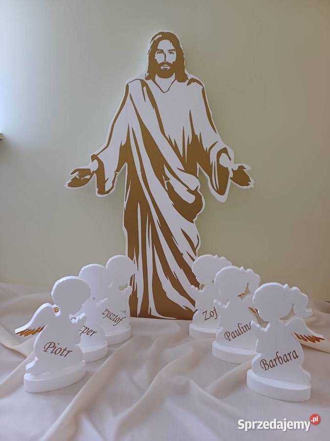 Aniołek klęczący z imieniem dekoracja Pierwsza Dobrzyca