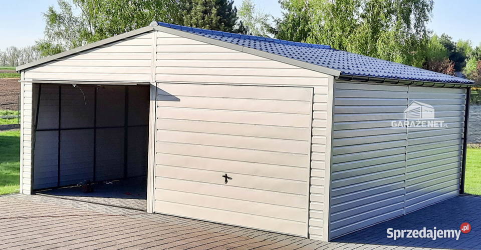 GARAŻ BLASZANY 65m x 6m DWUSPAD 2X BRAMA UCHYLNA Łapanów