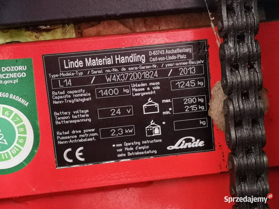 ręczny wózek paletowy Linde L14 i T16 Kilka Daleszyce