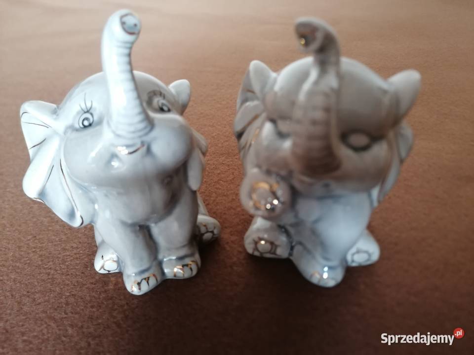 Słoniki porcelanowe paraDwie figurki wys10 Łódź sprzedam