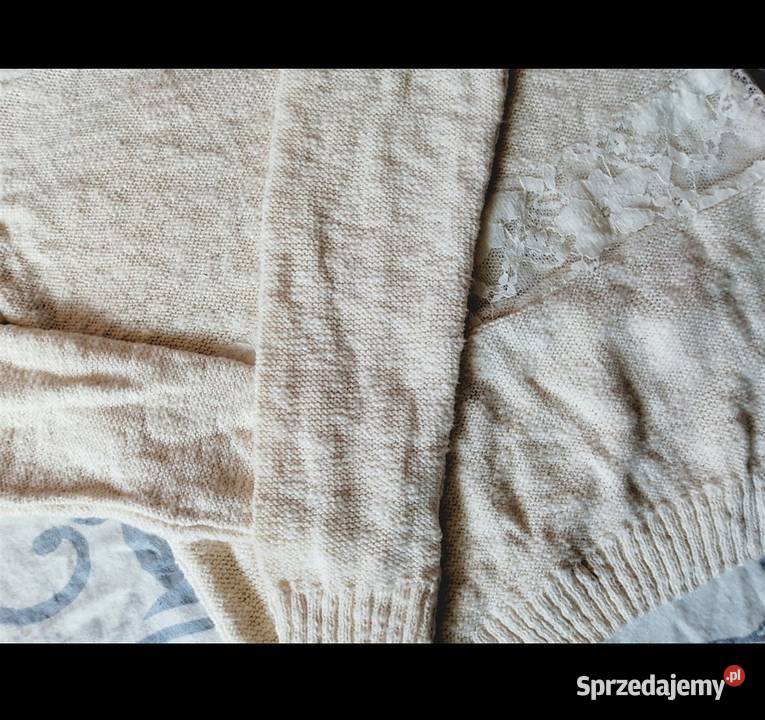 sweter sweterek BAWEŁNA z wstawkami koronkowymi Leszno