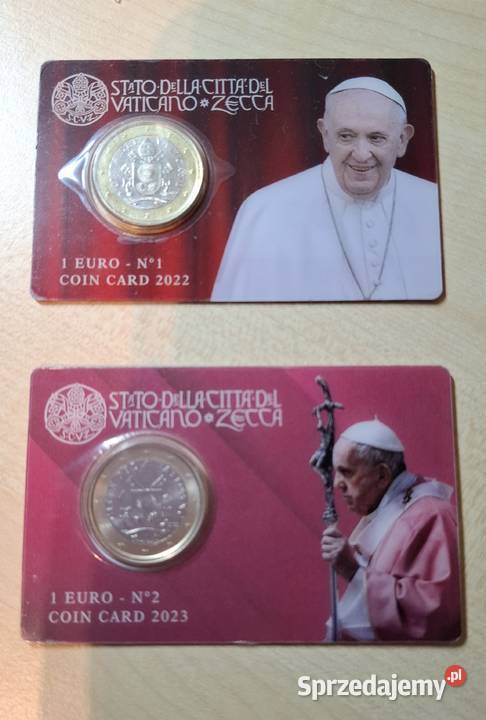 Zestaw 2 x 1 Euro Watykan Coin Card 2022 i 2023 Świebodzin