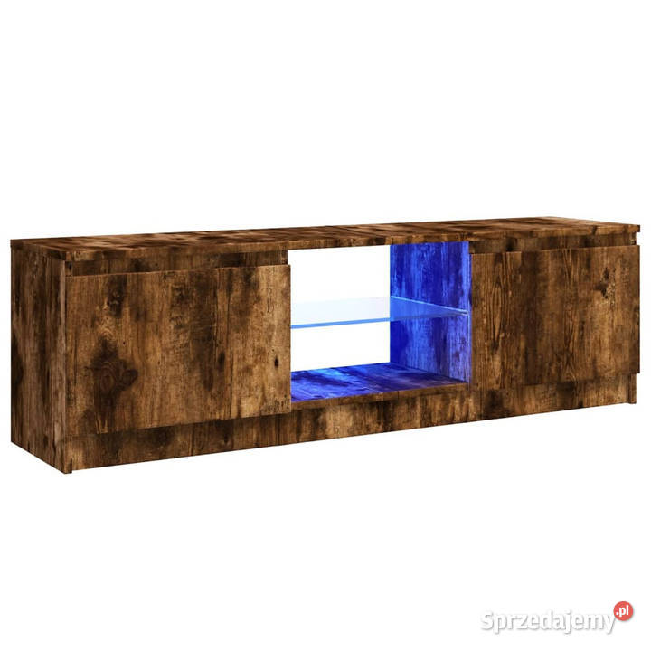 Szafka pod TV z LED przydymiony dąb 120x30x355 mazowieckie Warszawa