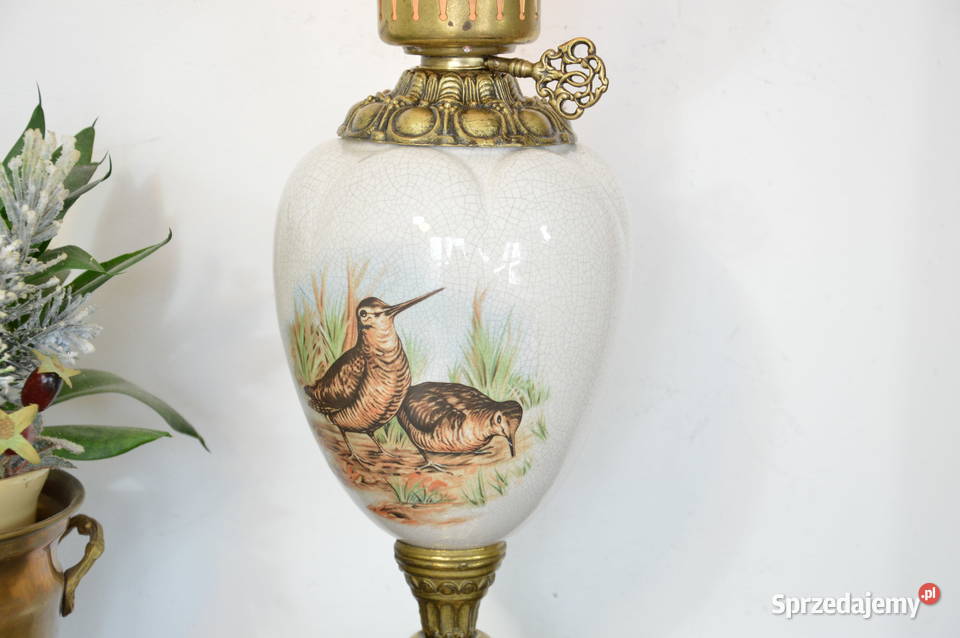 pałacowa ceramiczna LAMPA NAFTOWA niemiecka 499 Antyki Jastrzębie-Zdrój