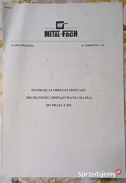 Prasa rolująca METALFACH Z 562 Siatka Ciepielów sprzedam