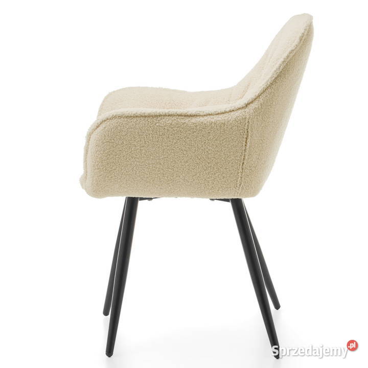 Krzesło Tapicerowane Siena Jasnobeżowe Boucle 47cm Tarchały Małe sprzedam