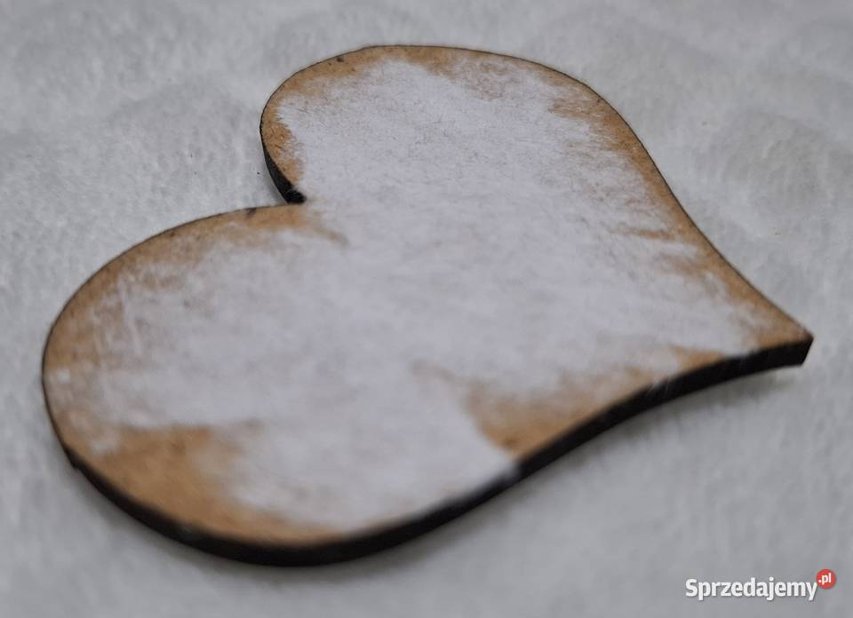 Drewniane serduszko 3mm Kochanej Mamie białe 5x6 Czeladź