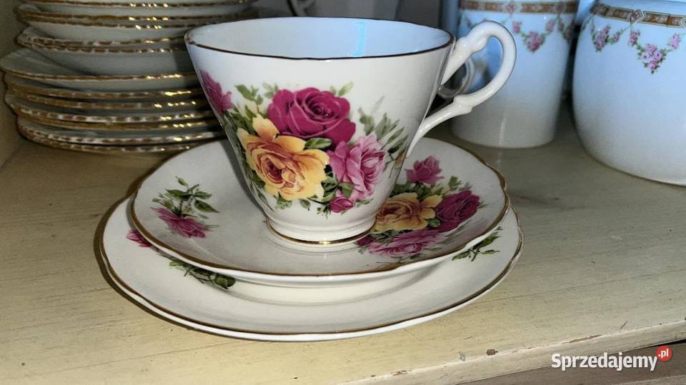 Filiżanka z talerzykiem deserowym Royal Straut pomorskie Gdańsk