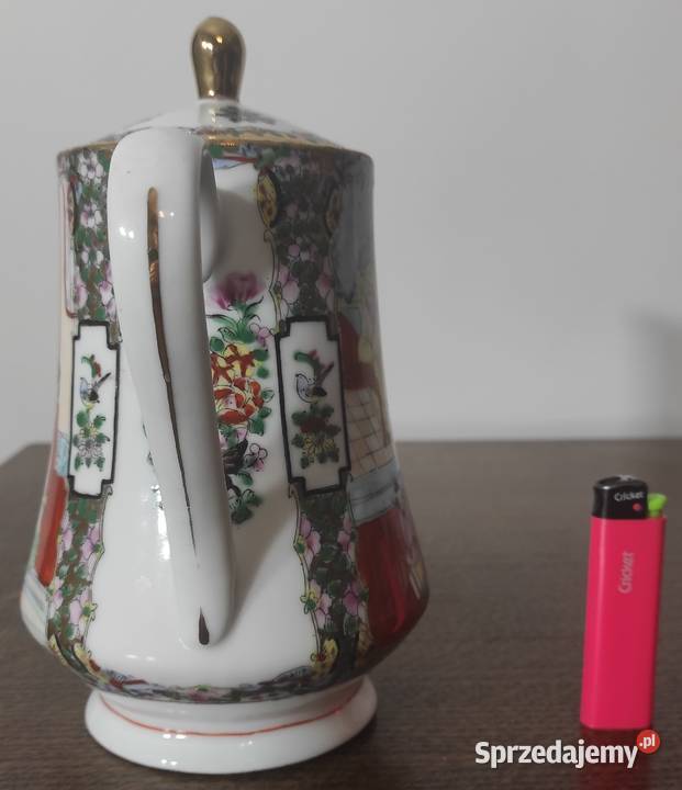 Famille Rose duży 21 chiński imbryk porcelanowy mazowieckie Warszawa
