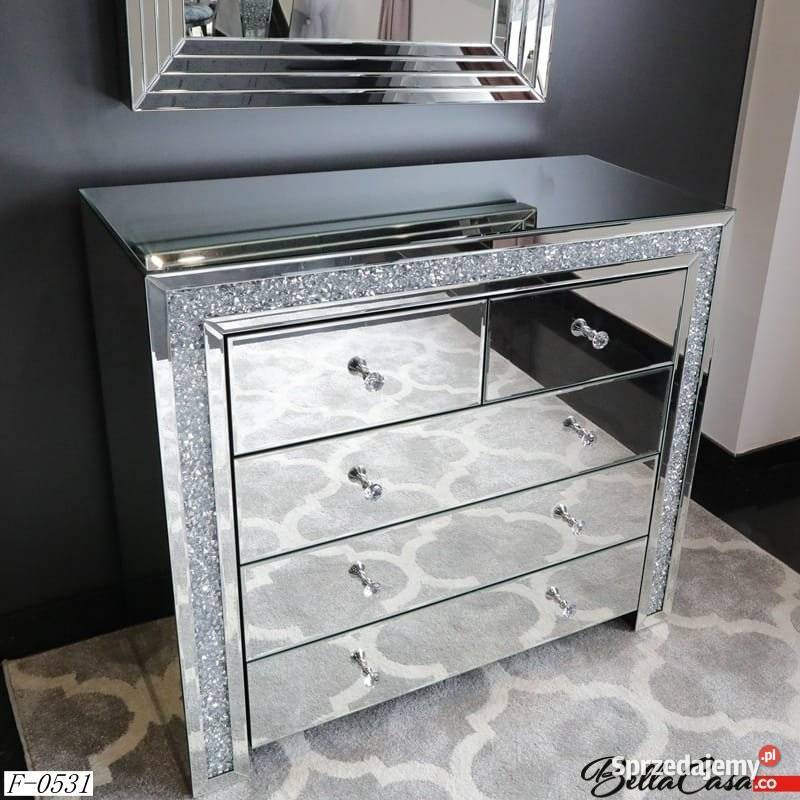 Komoda Szklana Glamour Biurko Toaletka Lustrzana Komody Warszawa