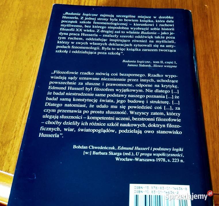 Badania logiczne Tom 1 Prolegomena do czystej Gdańsk
