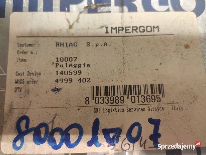 Koło pasowe Renault Citroen 9653383380 Impergon Silniki i osprzęt Tychy