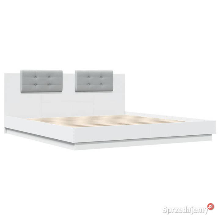 Rama łóżka z wezgłowiem biała 200x200 WM3209891 mazowieckie sprzedam