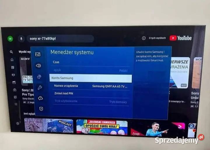 mam na sprzedaż telewizor Samsung 65 używany mazowieckie Warszawa