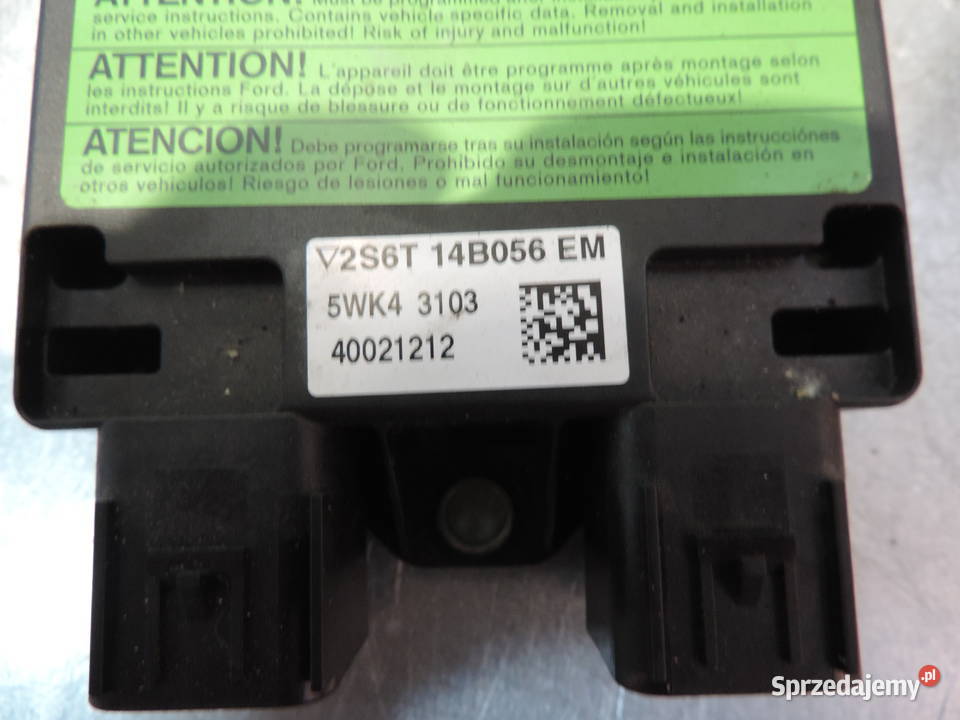 MODUŁ SENSOR AIRBAG FORD FIESTA MK6 5WK43103 Rok produkcji 2004 Nowy Sącz