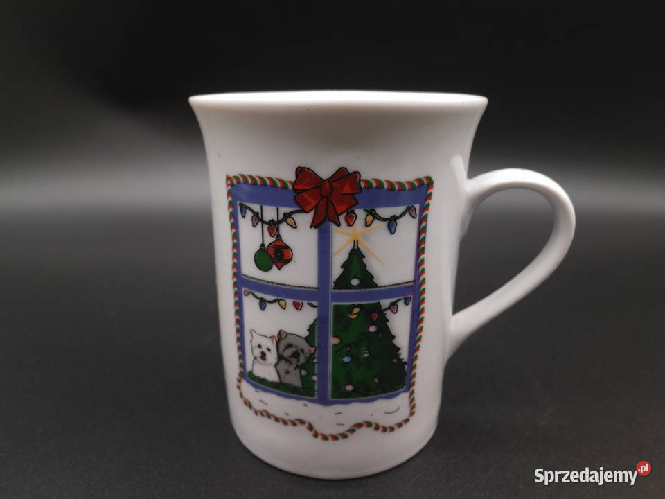 Kubek z motywem świątecznym Porcelana i szkło wielkopolskie sprzedam