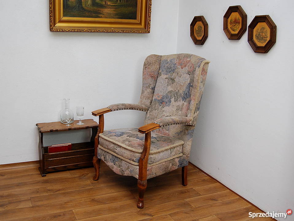 PIĘKNY I WYGODNY USZAK FOTEL NA SPRĘŻYNACH dolnośląskie sprzedam