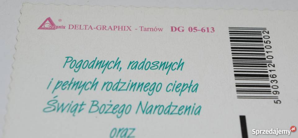 Pocztówka Wesołych Świąt DELTAGRAPHIX Tarnów DG Pocztówki i karty telefoniczne Rogoźnik sprzedam