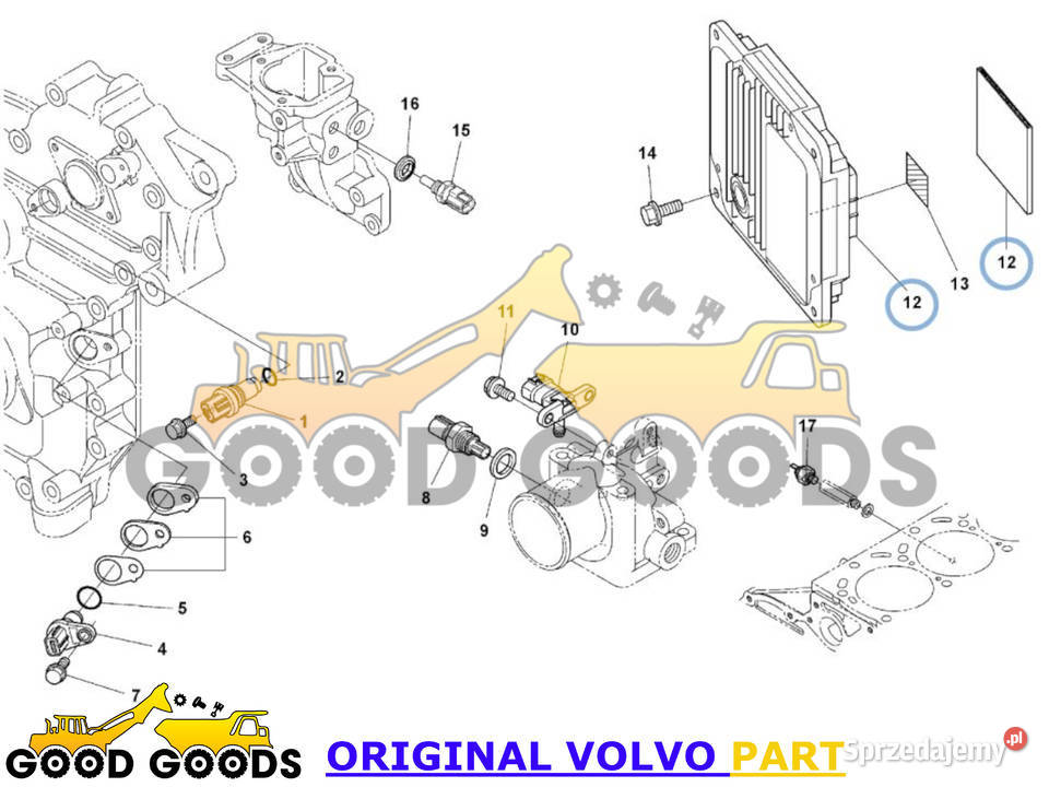 VOLVO KOMPUTER ECU SILNIK D38H 11207000 Części Władysławów