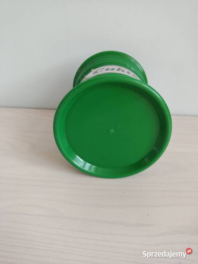 Pojemnik plastikowy zielony na cukier PRL Głuchołazy