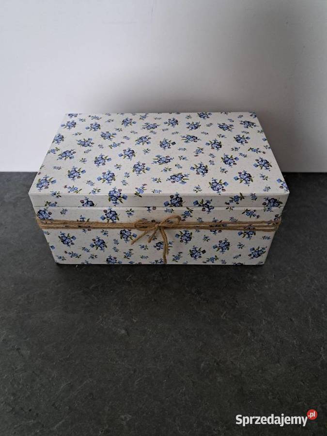 Kuferek decoupage niebieskie kwiatuszki Kędzierzyn-Koźle