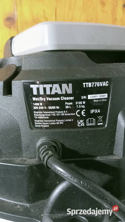 Odkurzacz przemysłowy Titan TTB776VAC 1400 W 30l Olsztyn sprzedam