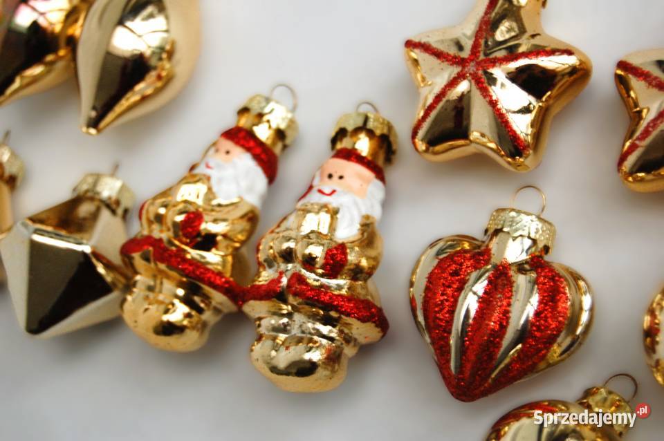 Melinera złote tradycyjne bombki szklane ręcznie