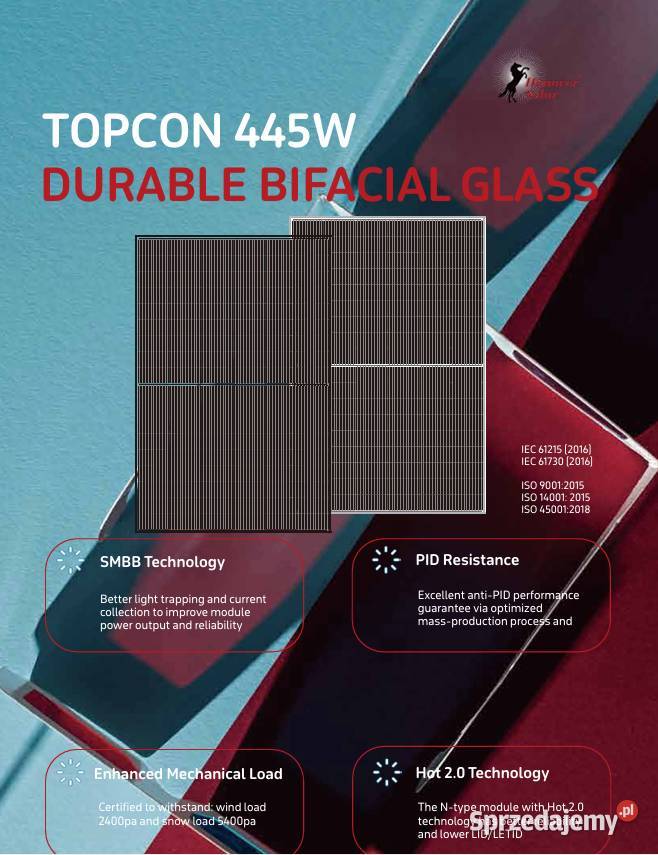 Panel fotowoltaiczny Hanover Solar 445W Bifacial kujawsko-pomorskie Nakło nad Notecią