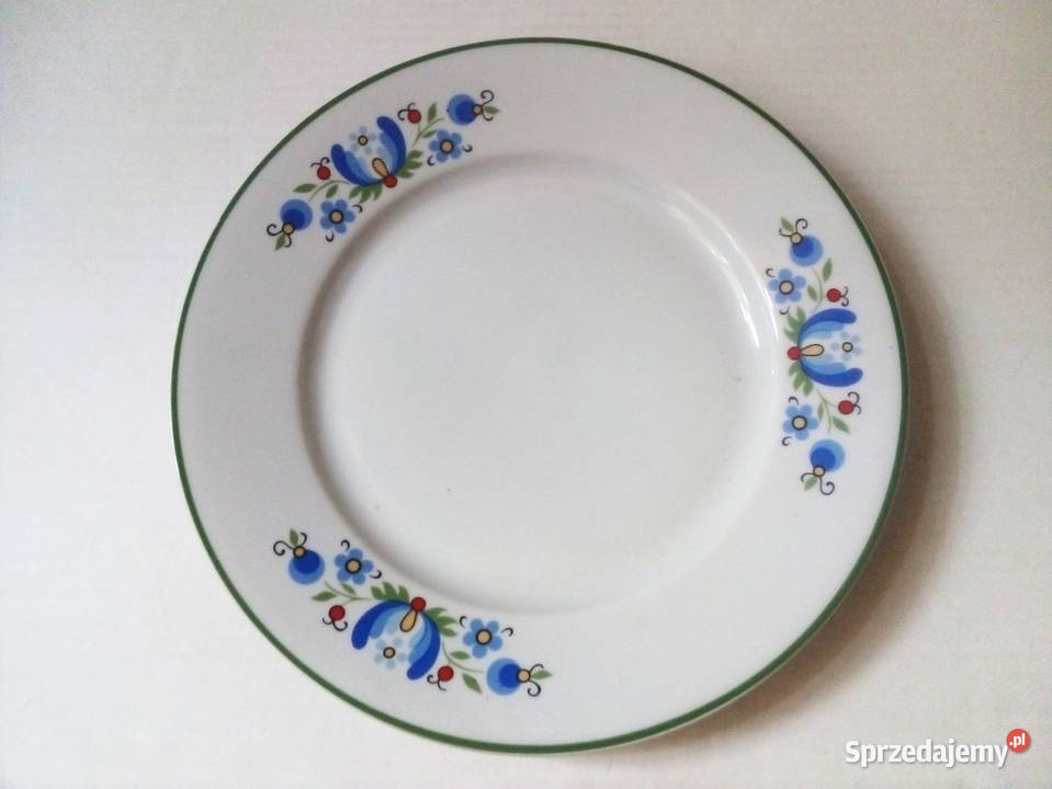 Lubiana vintage PRL wzór kaszubski talerze Częstochowa