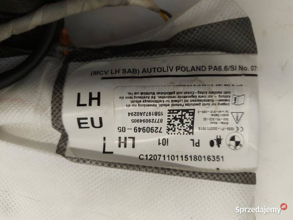 BMW i3 i01 REX Poduszka powietrzna Airbag fotela sprzedam