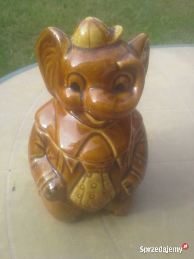 Figurka słoń miś słoniomiś elegant pojemnik Porcelana i szkło mazowieckie