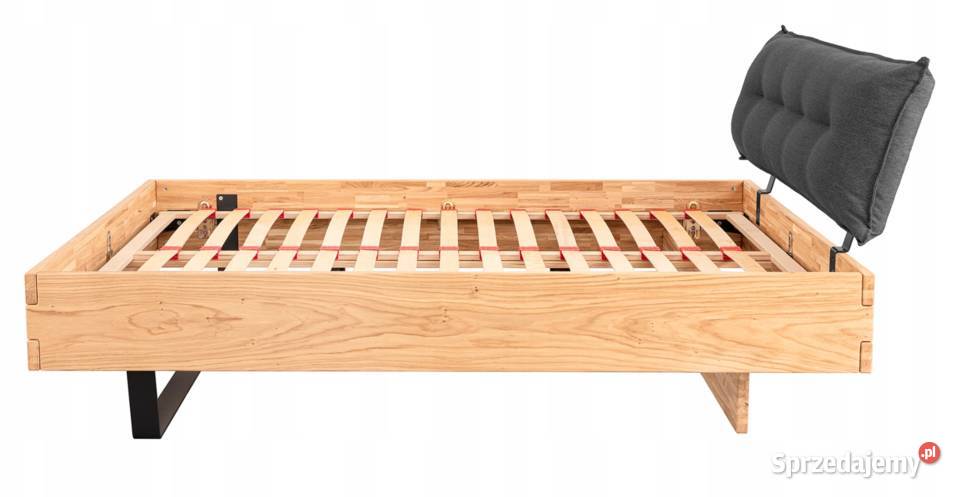 Łóżko Loftowe Dębowe Pikowane SANNY 160x200