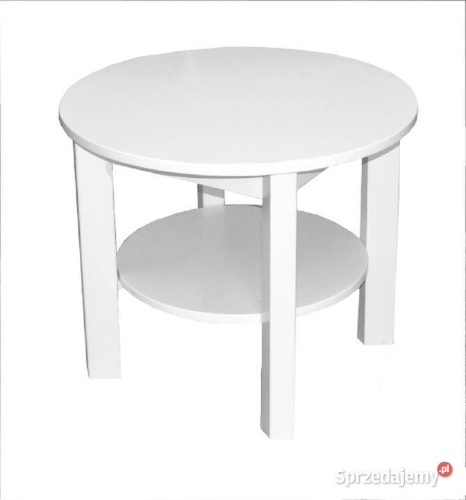 STÓŁ OKRĄGŁY FI 80 BLAT BIAŁY PÓŁMAT PÓŁKA ŁAWA Tołkiny