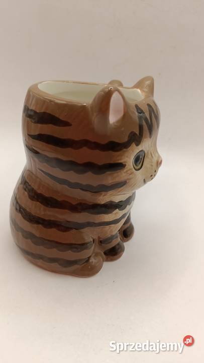 Kubek ceramiczny 3D pręgowany kot kotek Zamość