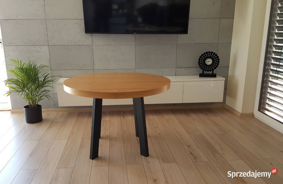 Nowoczesny stół dębowy okrągły rozkładany Loft 4