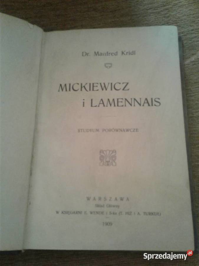 Mickiewicz i lamenais Proza i poezja Włocławek