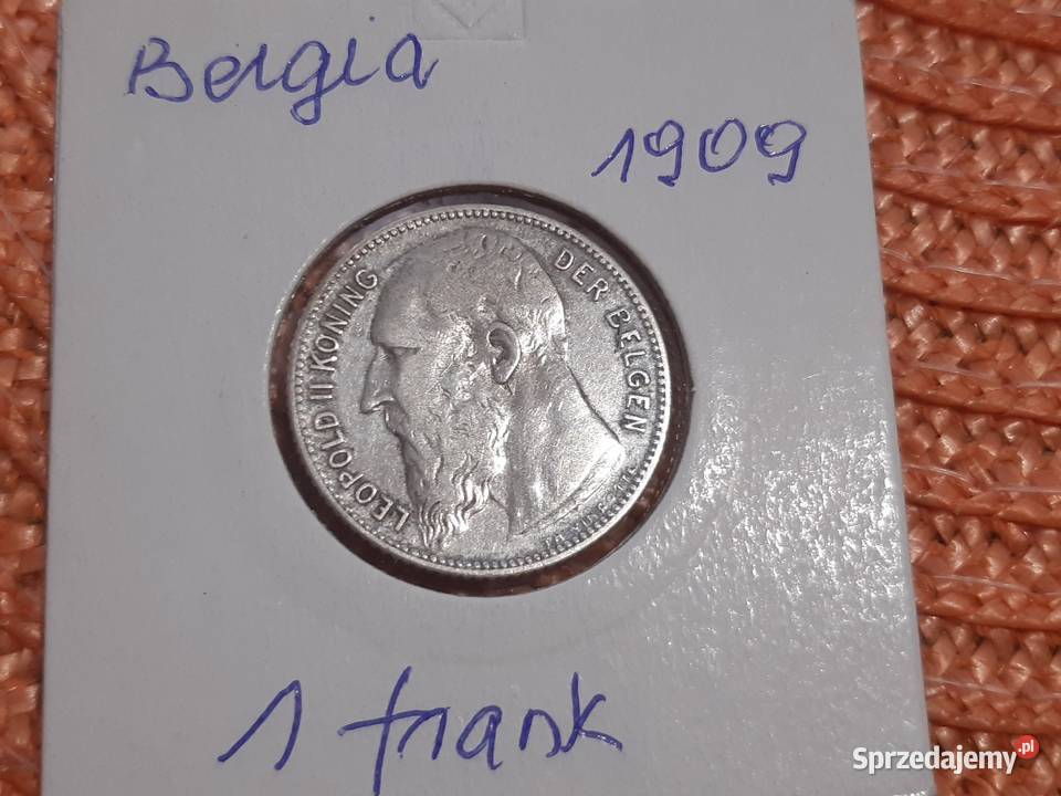 moneta srebrna Belgii z 1909r