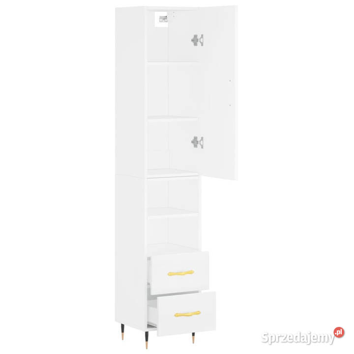 Wysoka szafka biała 345x34x180 materiał Warszawa